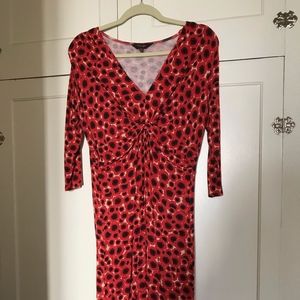 Phase Eight jersey dress red poppies US 10